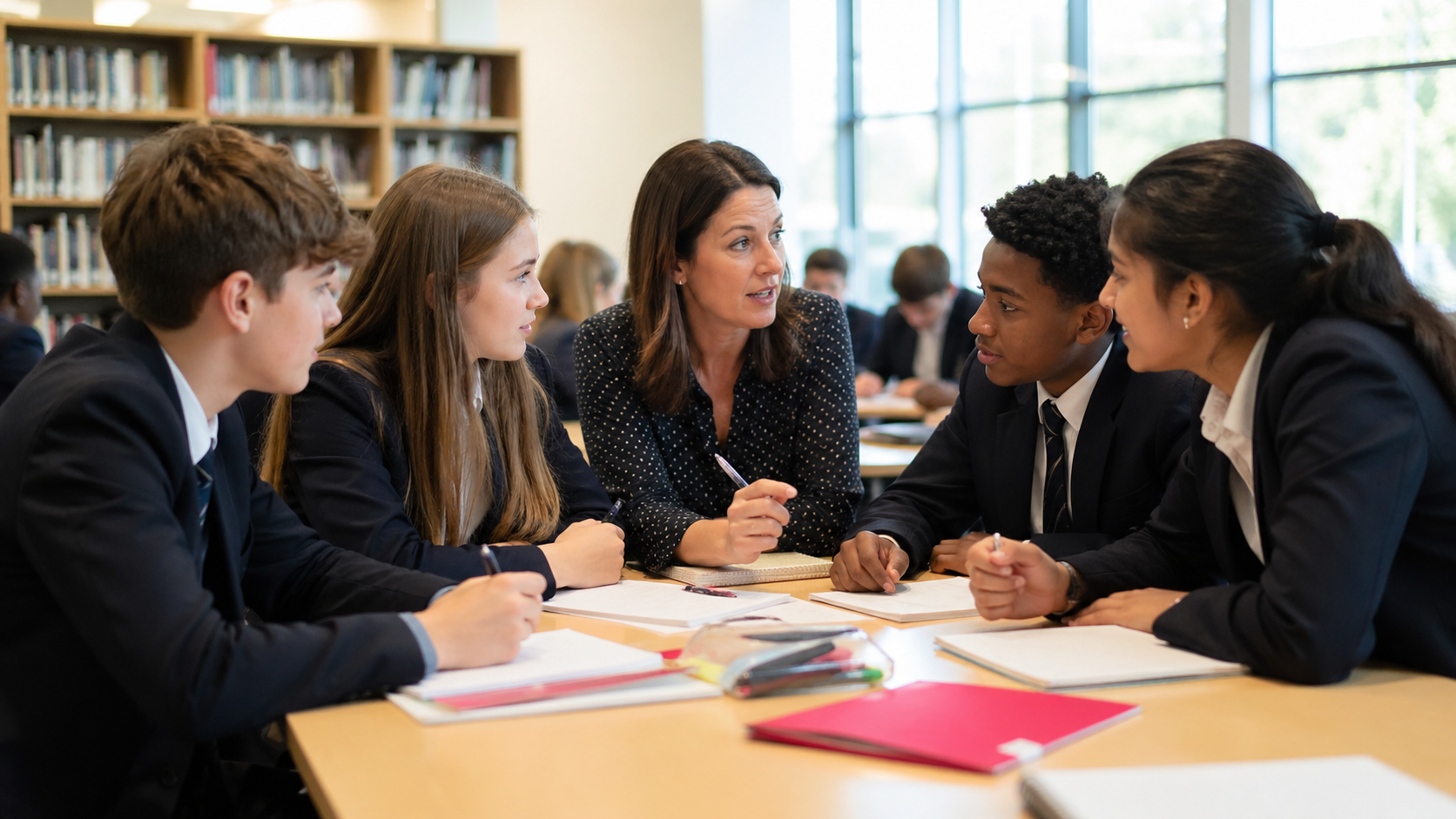 Collaborative discussion in a modern classroom