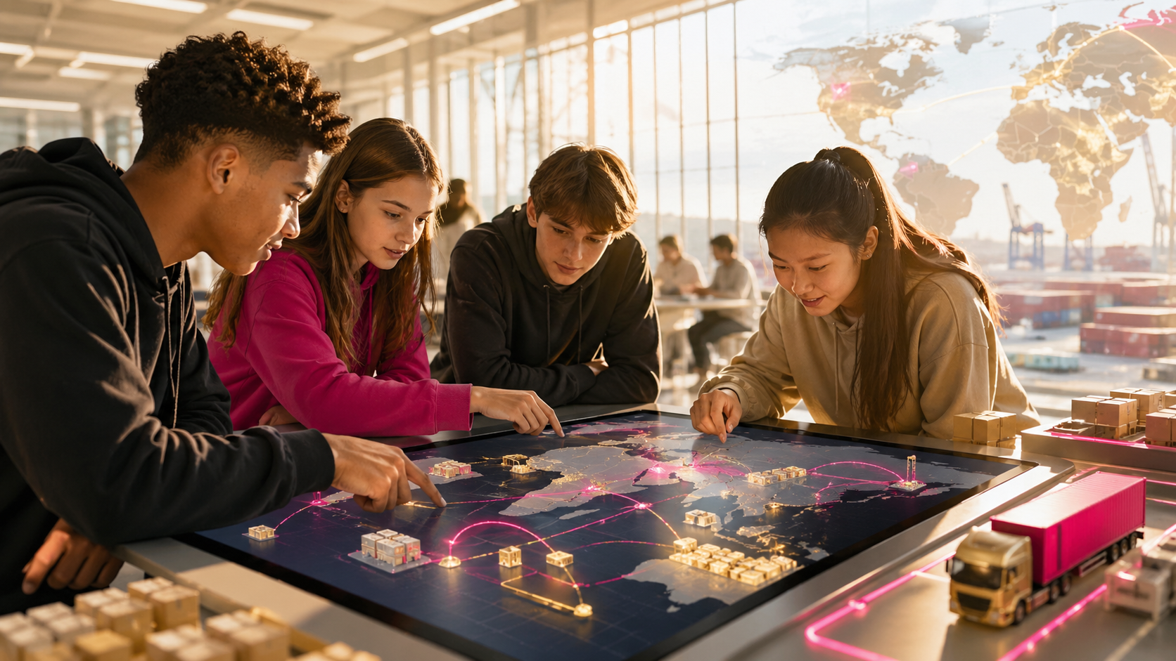 Collaborative strategy session with a technology display